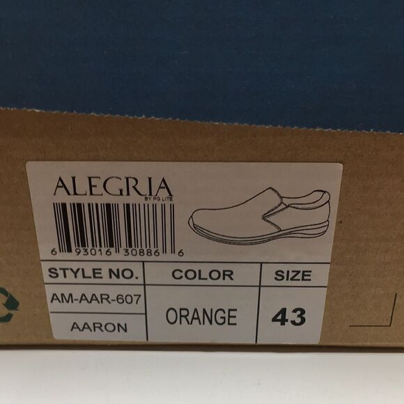 NIB Alegria Aaron Orange Suede Slip On Shoes - Size 43 EU 9.5 US (W US 13) main image 10